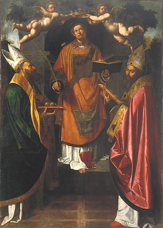 Santo Stefano incoronato da angeli, tra San Nicola da Bari e Sant'Agostino - Pinacoteca Brera, Milano